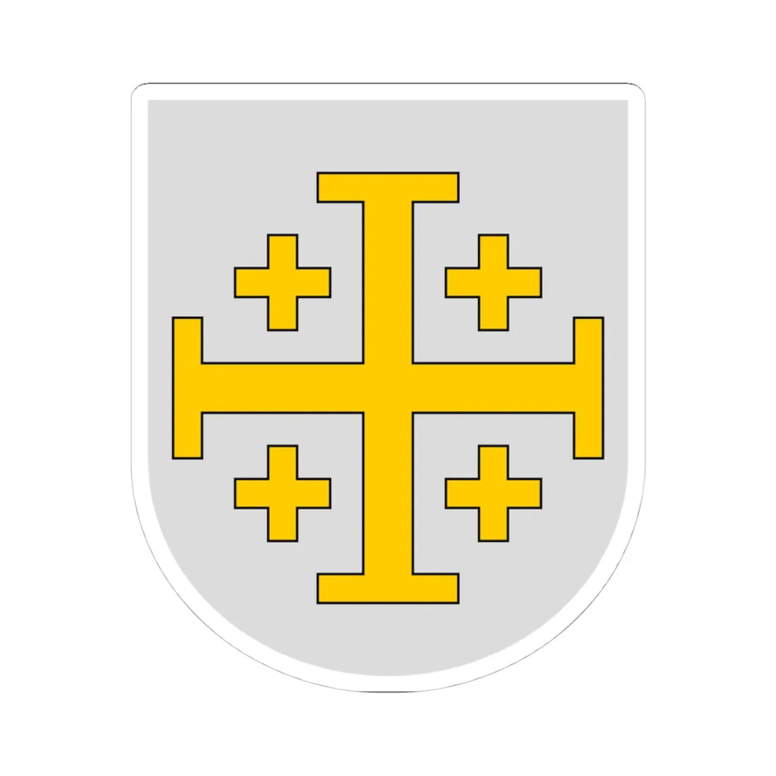 Blasón del Reino Latino de Jerusalén (Spain) (Coat of Arms) STICKER Vinyl Kiss-Cut Decal 4 Inch White - The Sticker Space