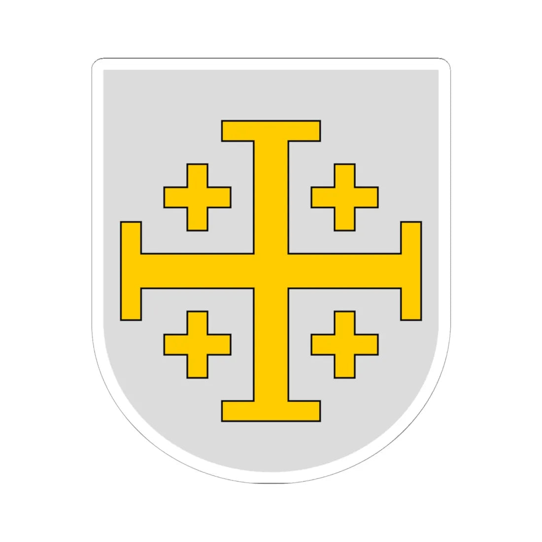 Blasón del Reino Latino de Jerusalén (Spain) (Coat of Arms) STICKER Vinyl Kiss-Cut Decal 6 Inch White - The Sticker Space