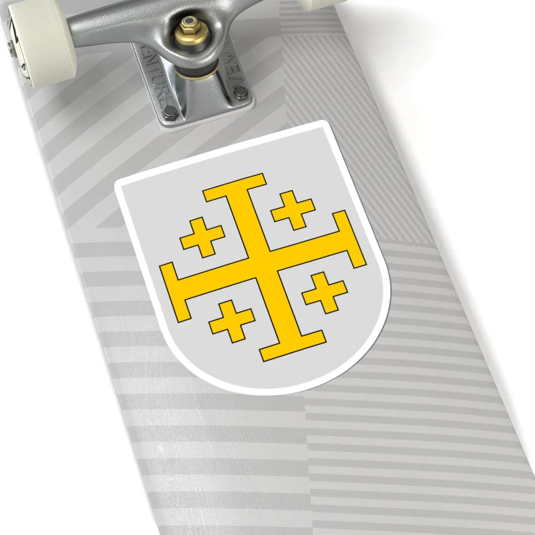 Blasón del Reino Latino de Jerusalén (Spain) (Coat of Arms) STICKER Vinyl Kiss-Cut Decal - The Sticker Space