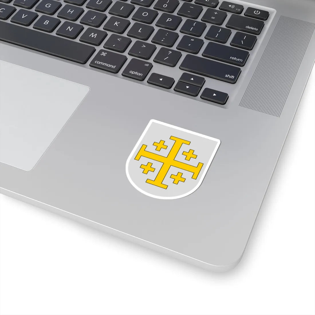 Blasón del Reino Latino de Jerusalén (Spain) (Coat of Arms) STICKER Vinyl Kiss-Cut Decal - The Sticker Space