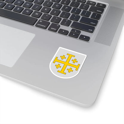 Blasón del Reino Latino de Jerusalén (Spain) (Coat of Arms) STICKER Vinyl Kiss-Cut Decal - The Sticker Space
