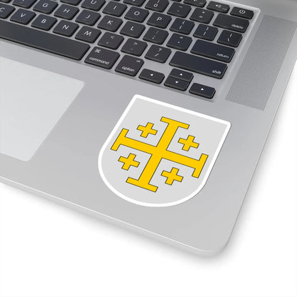 Blasón del Reino Latino de Jerusalén (Spain) (Coat of Arms) STICKER Vinyl Kiss-Cut Decal - The Sticker Space