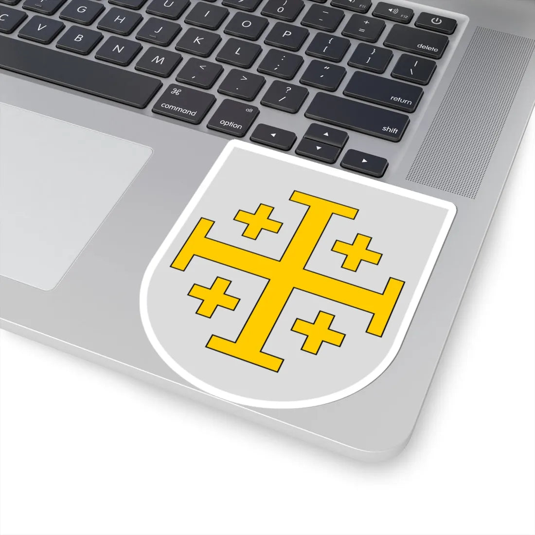 Blasón del Reino Latino de Jerusalén (Spain) (Coat of Arms) STICKER Vinyl Kiss-Cut Decal - The Sticker Space