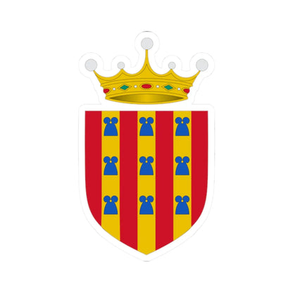 Blasón del Vizcondado de Rocabertí (Spain) (Coat of Arms) STICKER Vinyl Kiss-Cut Decal 2 Inch White - The Sticker Space