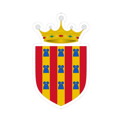 Blasón del Vizcondado de Rocabertí (Spain) (Coat of Arms) STICKER Vinyl Kiss-Cut Decal 3 Inch White - The Sticker Space