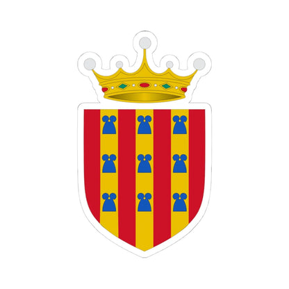 Blasón del Vizcondado de Rocabertí (Spain) (Coat of Arms) STICKER Vinyl Kiss-Cut Decal 4 Inch White - The Sticker Space