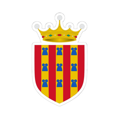 Blasón del Vizcondado de Rocabertí (Spain) (Coat of Arms) STICKER Vinyl Kiss-Cut Decal 6 Inch White - The Sticker Space