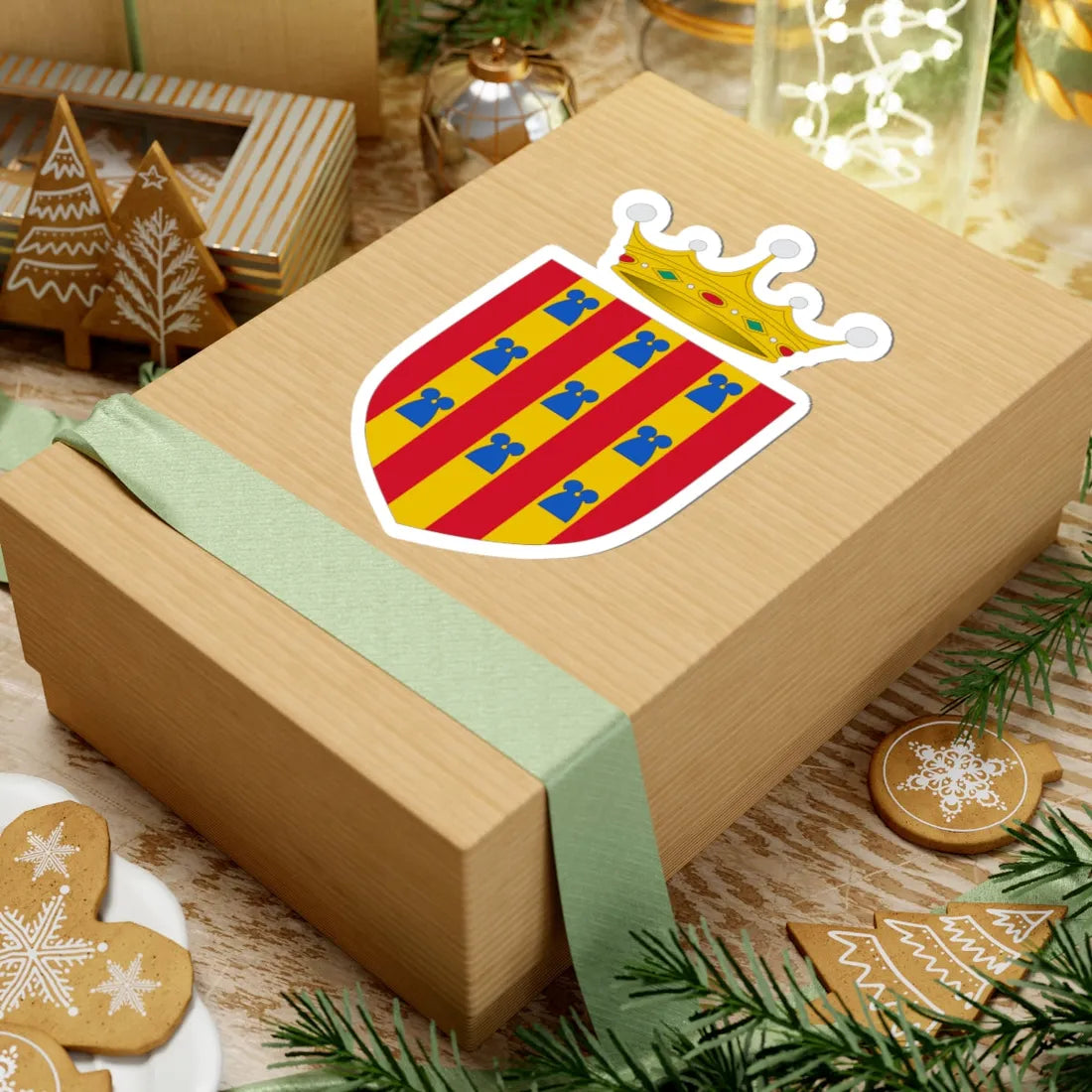 Blasón del Vizcondado de Rocabertí (Spain) (Coat of Arms) STICKER Vinyl Kiss-Cut Decal - The Sticker Space
