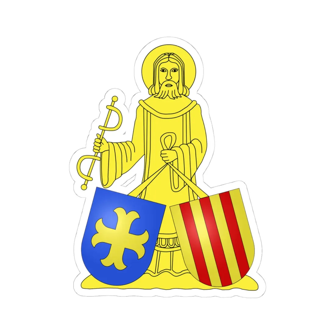 Blason Aartselaar (Belgium) (Coat of Arms) STICKER Vinyl Kiss-Cut Decal 4 Inch White - The Sticker Space