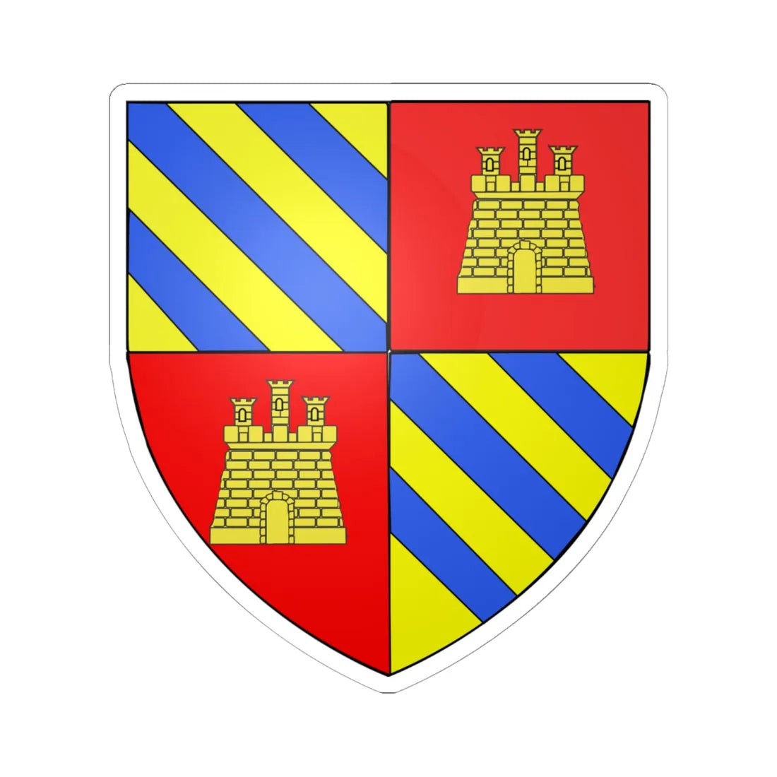 Blason Adhémar de Grignan (France) (Coat of Arms) STICKER Vinyl Kiss-Cut Decal 6 Inch White - The Sticker Space