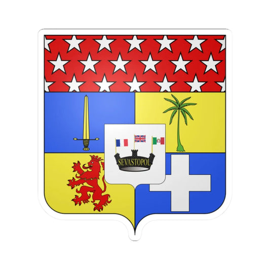 Blason Aimable Pélissier 1794-1864 duc de Malakoff Second Empire (France) (Coat of Arms) STICKER Vinyl Kiss-Cut Decal 2 Inch White - The Sticker Space