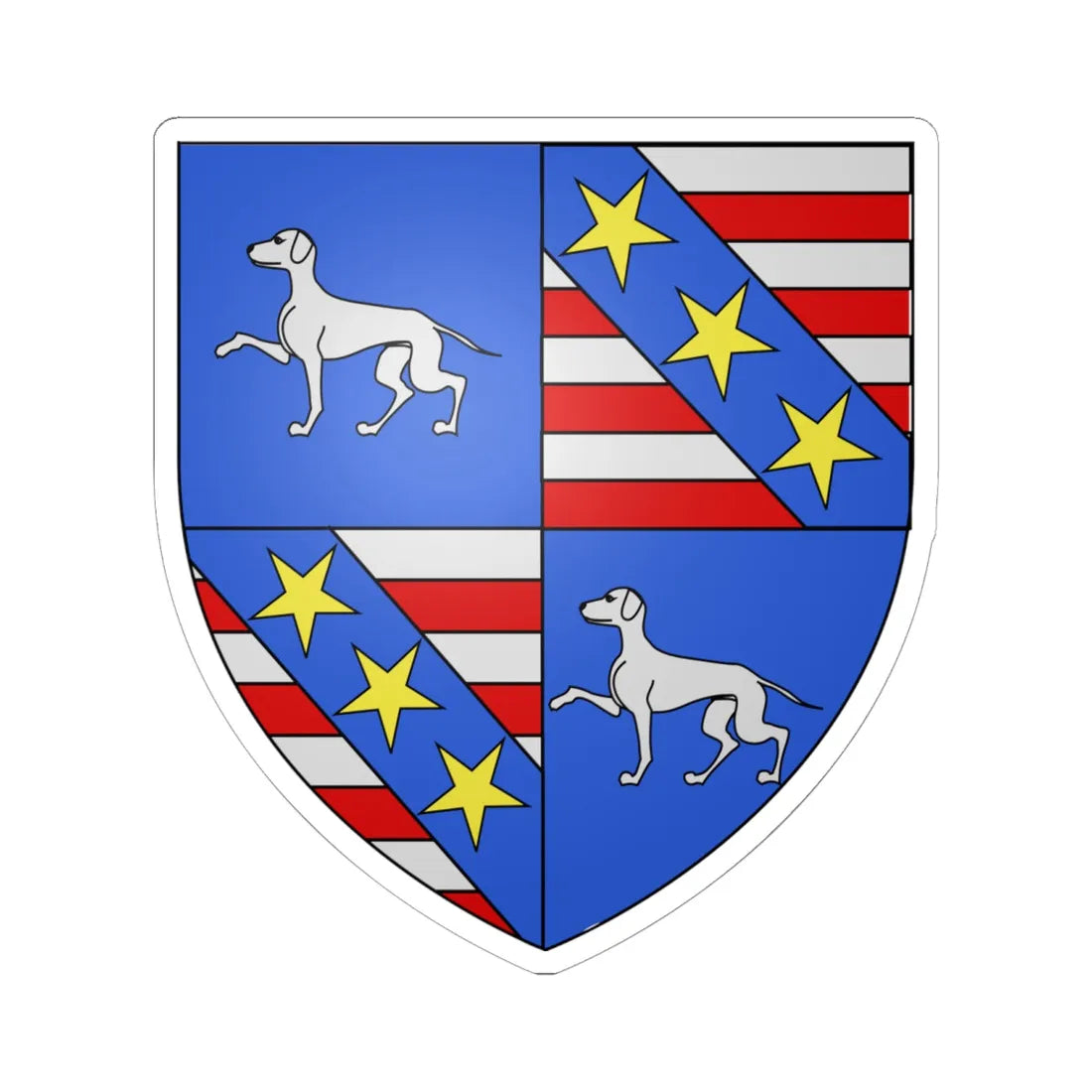 Blason Alies Raymond (France) (Coat of Arms) STICKER Vinyl Kiss-Cut Decal 6 Inch White - The Sticker Space