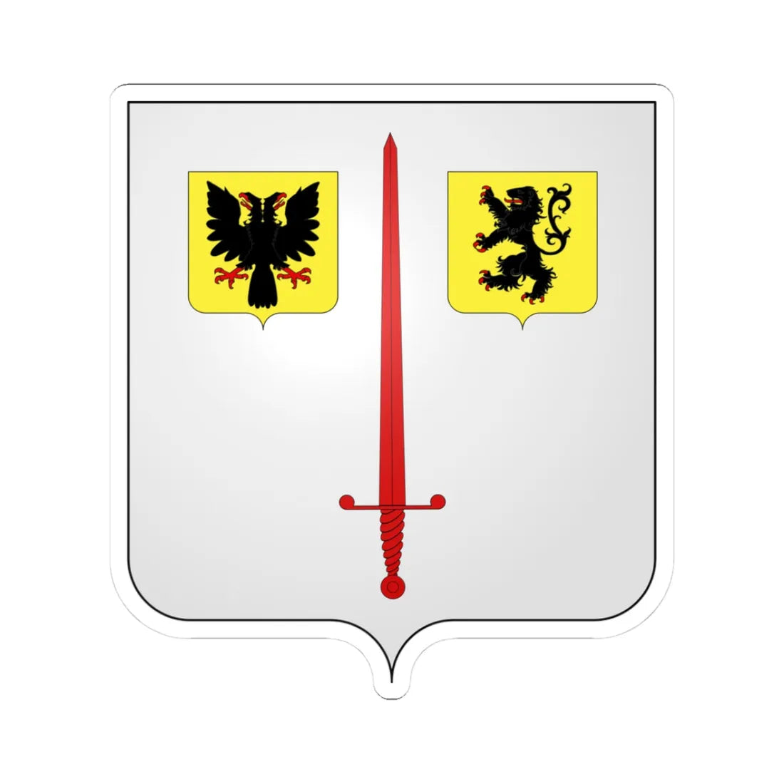 Blason Alost (Belgium) (Coat of Arms) STICKER Vinyl Kiss-Cut Decal 3 Inch White - The Sticker Space