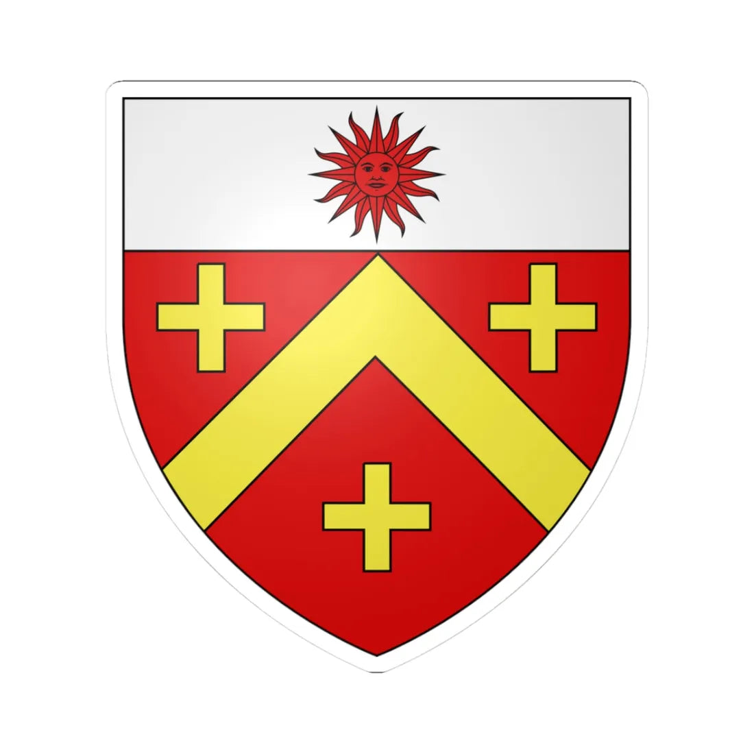 Blason Alrics (France) (Coat of Arms) STICKER Vinyl Kiss-Cut Decal 3 Inch White - The Sticker Space