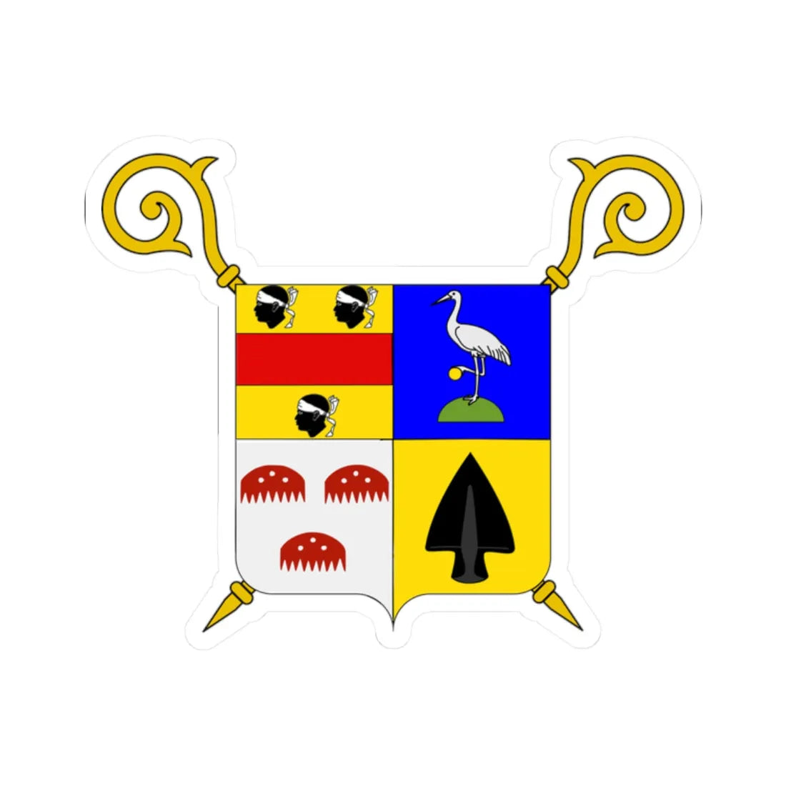 Blason Anhée (Belgium) (Coat of Arms) STICKER Vinyl Kiss-Cut Decal 2 Inch White - The Sticker Space