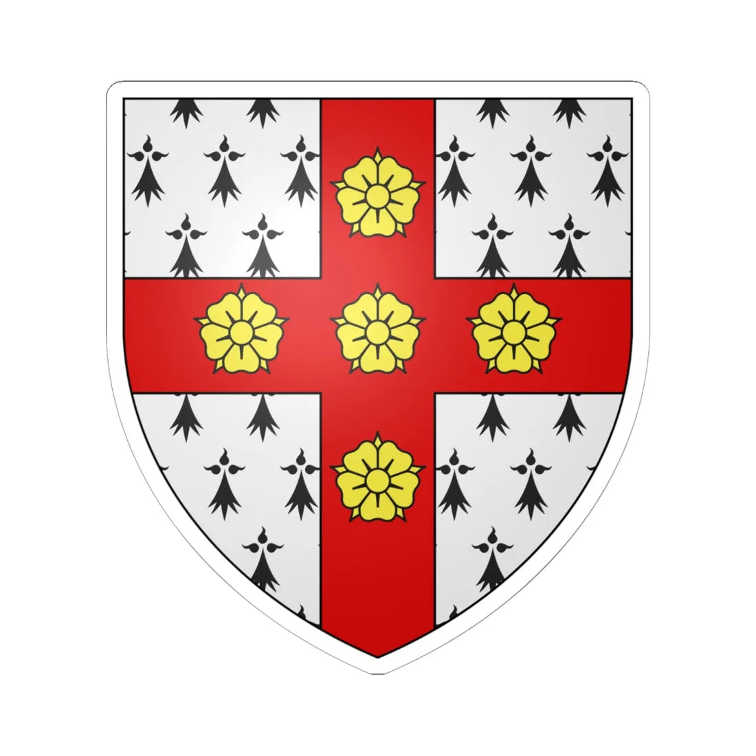 Blason Aniche 59 (France) (Coat of Arms) STICKER Vinyl Kiss-Cut Decal 6 Inch White - The Sticker Space