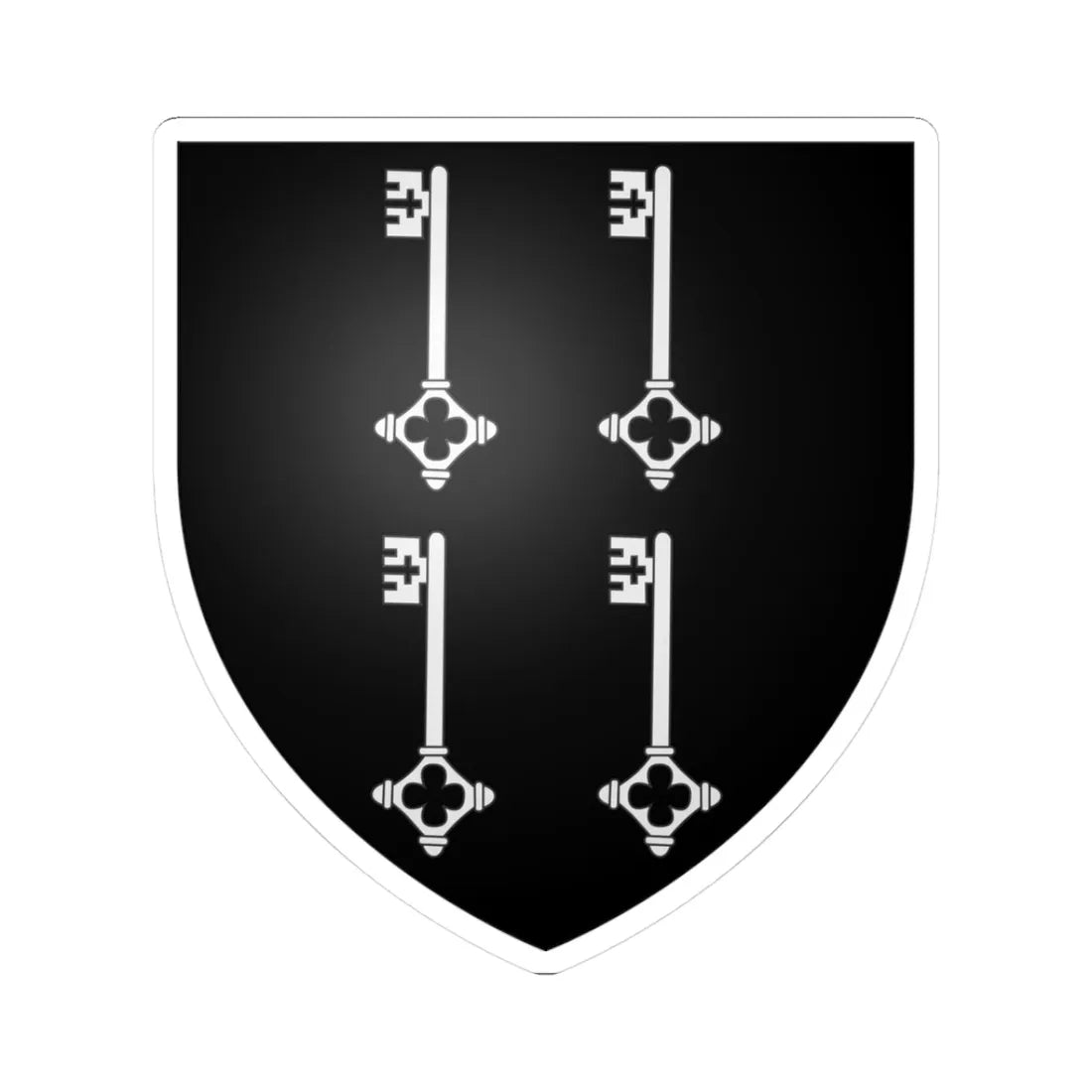 Blason Anzin 59 (France) (Coat of Arms) STICKER Vinyl Kiss-Cut Decal 3 Inch White - The Sticker Space