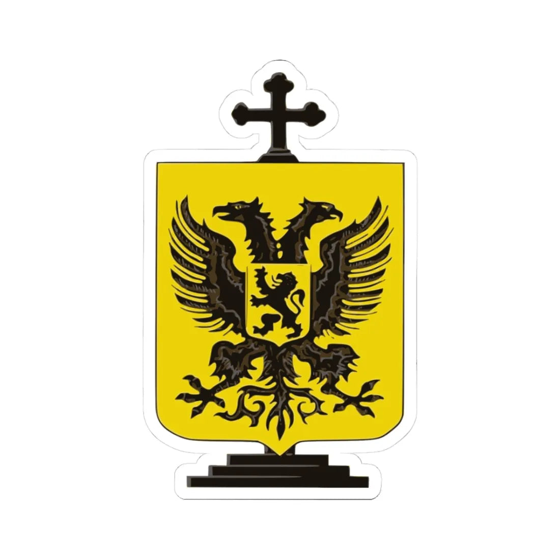 Blason AthBelgique (Belgium) (Coat of Arms) STICKER Vinyl Kiss-Cut Decal 3 Inch White - The Sticker Space