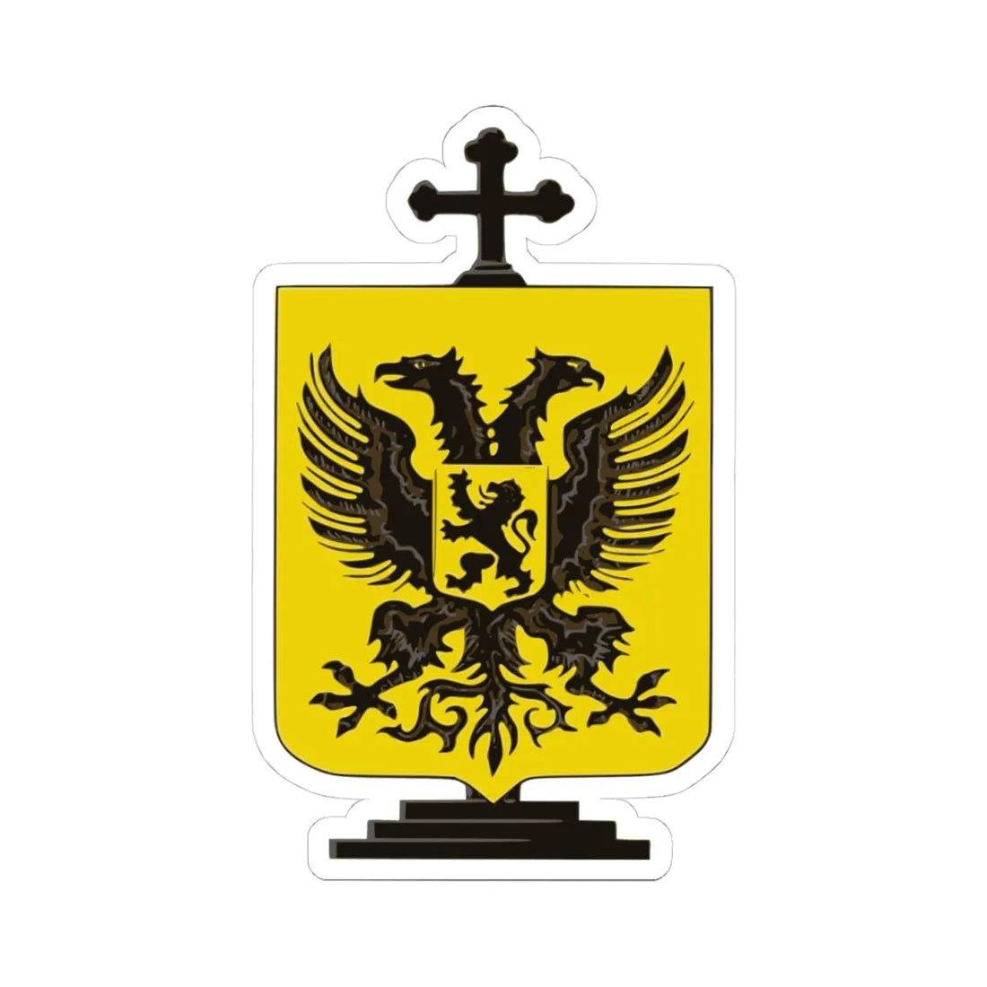 Blason AthBelgique (Belgium) (Coat of Arms) STICKER Vinyl Kiss-Cut Decal 4 Inch White - The Sticker Space