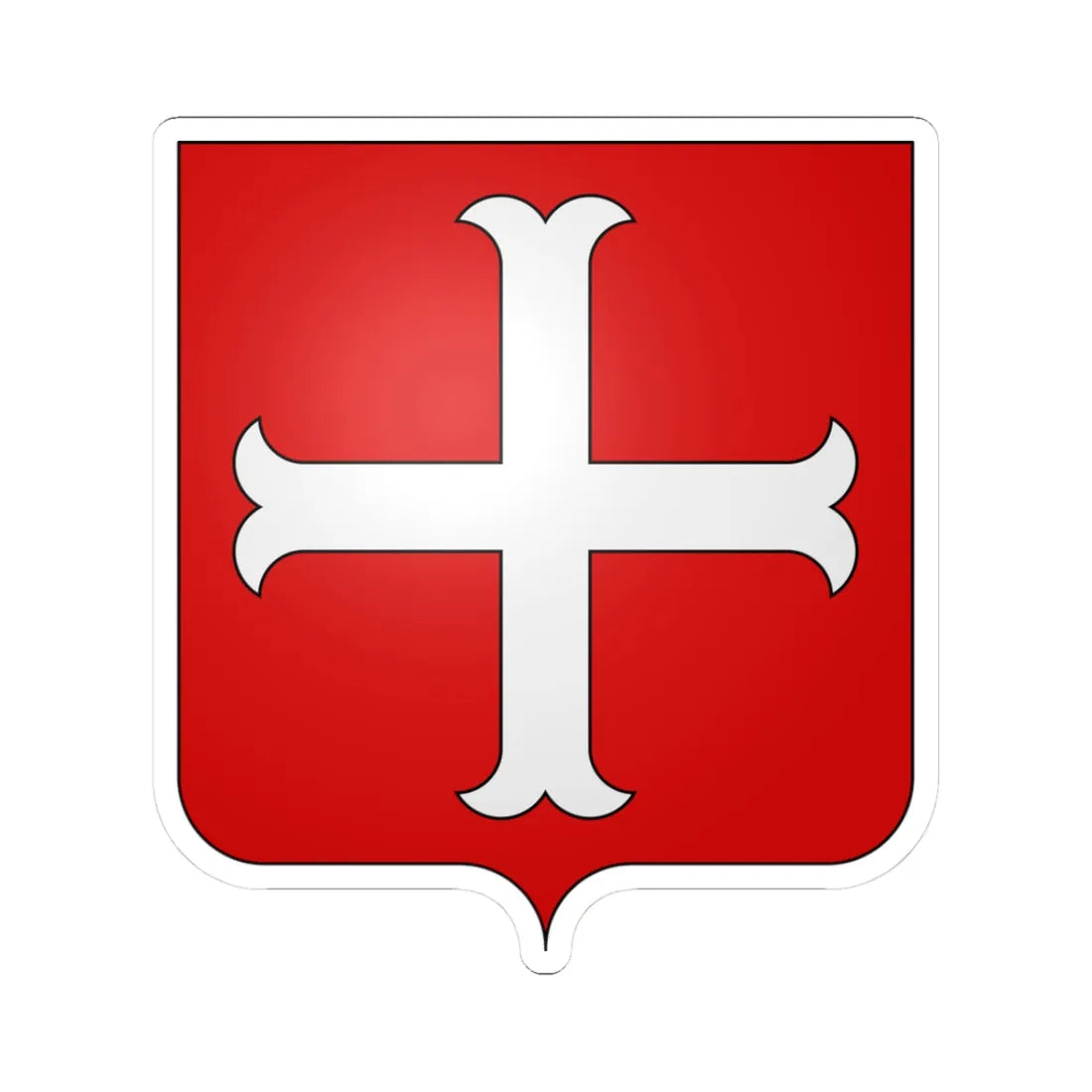 Blason Avelgem (Belgium) (Coat of Arms) STICKER Vinyl Kiss-Cut Decal 3 Inch White - The Sticker Space