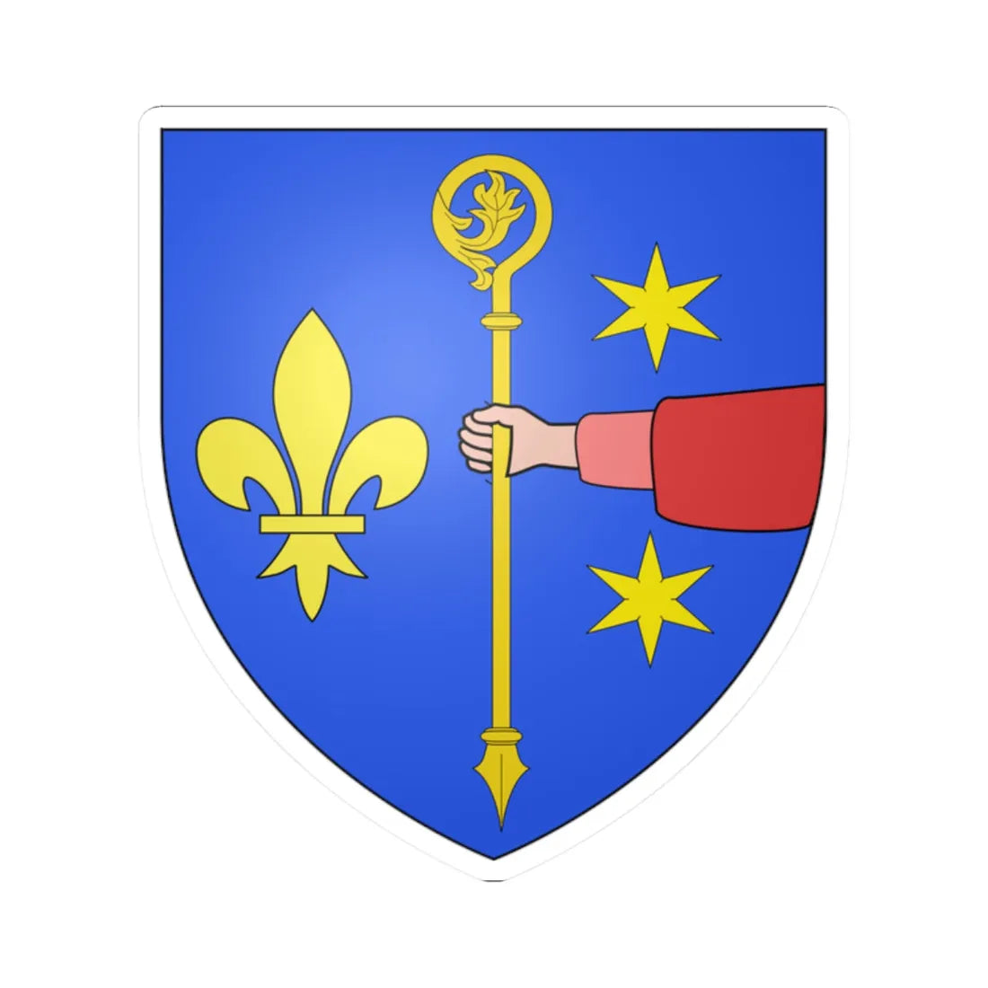 Blason Bassenge (Belgium) (Coat of Arms) STICKER Vinyl Kiss-Cut Decal 2 Inch White - The Sticker Space