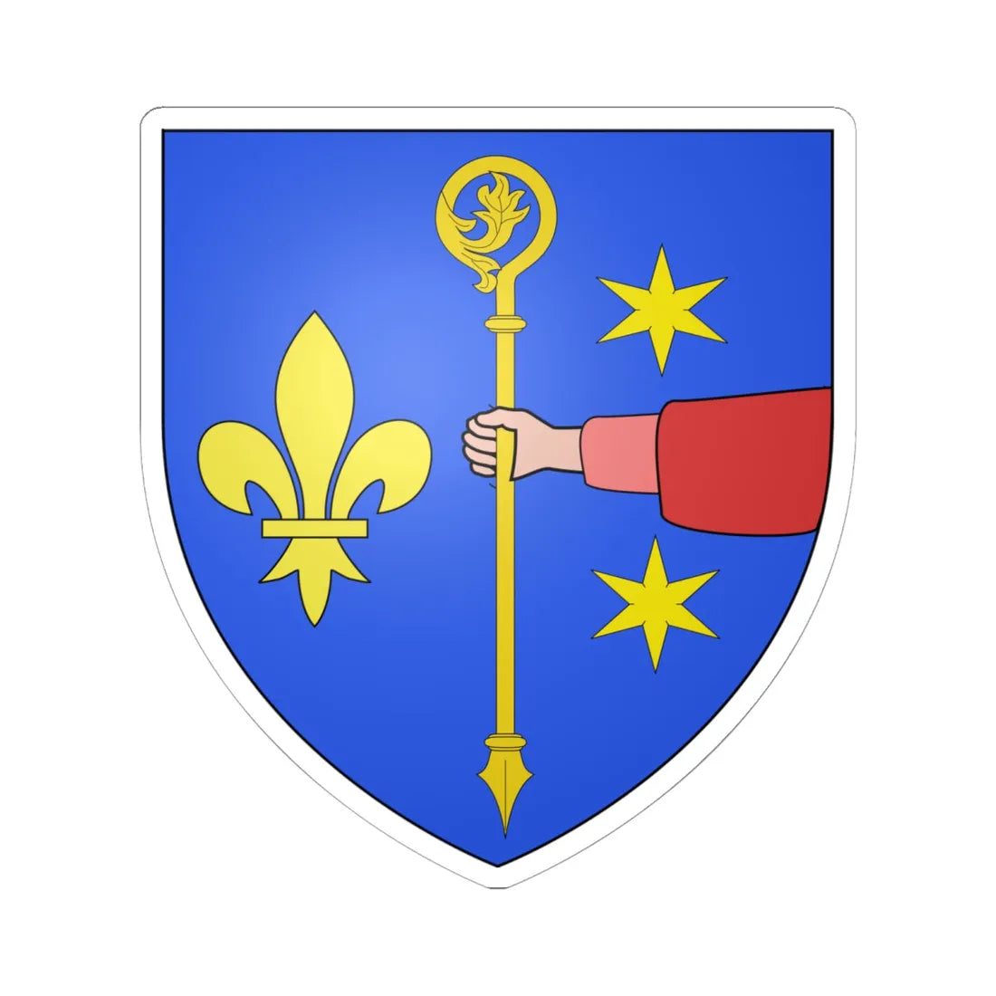 Blason Bassenge (Belgium) (Coat of Arms) STICKER Vinyl Kiss-Cut Decal 6 Inch White - The Sticker Space