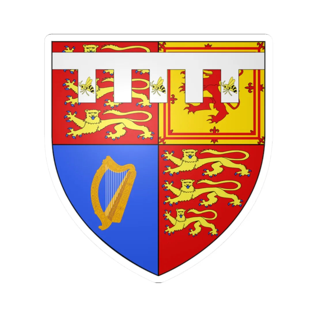 Blason Beatrice dYork (United Kingdom) (Coat of Arms) STICKER Vinyl Kiss-Cut Decal 2 Inch White - The Sticker Space