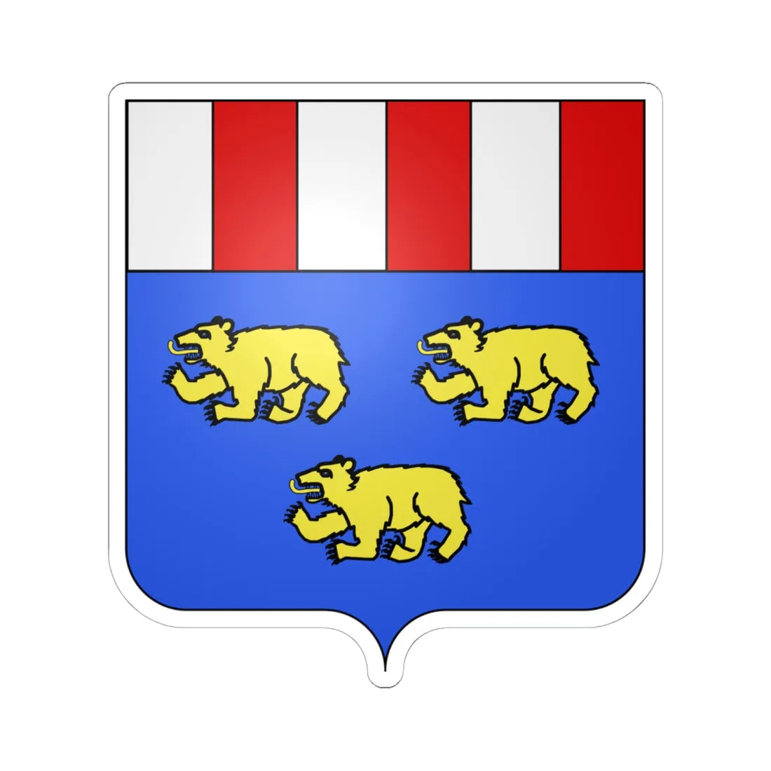 Blason Beernem (Belgium) (Coat of Arms) STICKER Vinyl Kiss-Cut Decal 6 Inch White - The Sticker Space