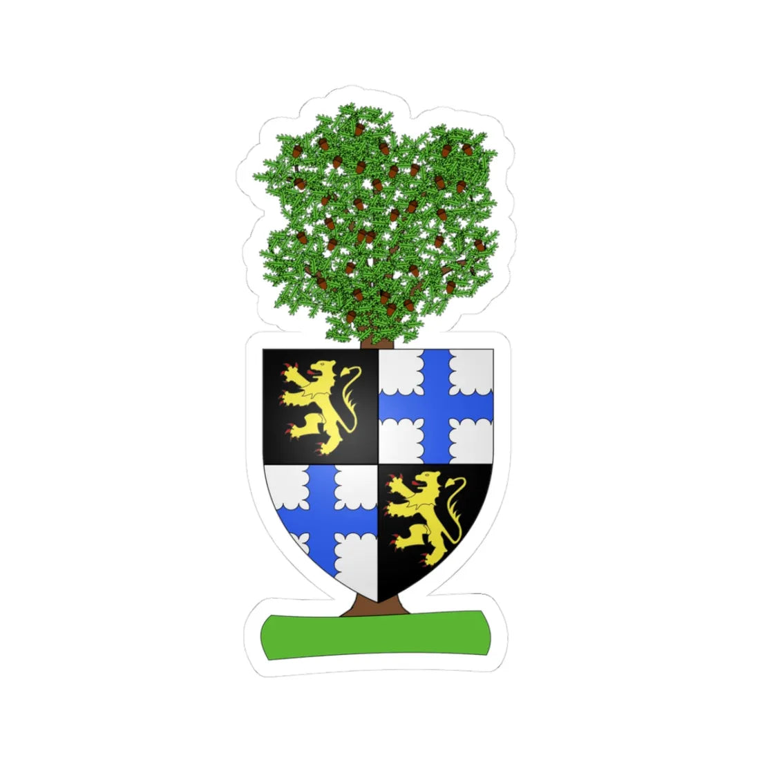 Blason Beersel (Belgium) (Coat of Arms) STICKER Vinyl Kiss-Cut Decal 3 Inch White - The Sticker Space