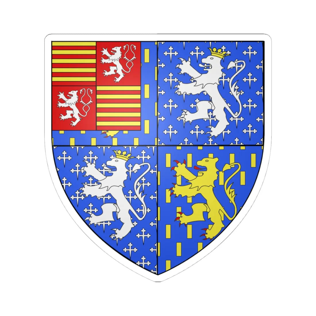 Blason Bekkevoort (Belgium) (Coat of Arms) STICKER Vinyl Kiss-Cut Decal 4 Inch White - The Sticker Space