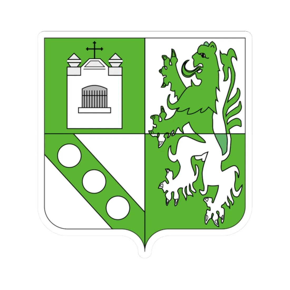 Blason Berchem-Sainte-Agathe (Belgium) (Coat of Arms) STICKER Vinyl Kiss-Cut Decal 2 Inch White - The Sticker Space