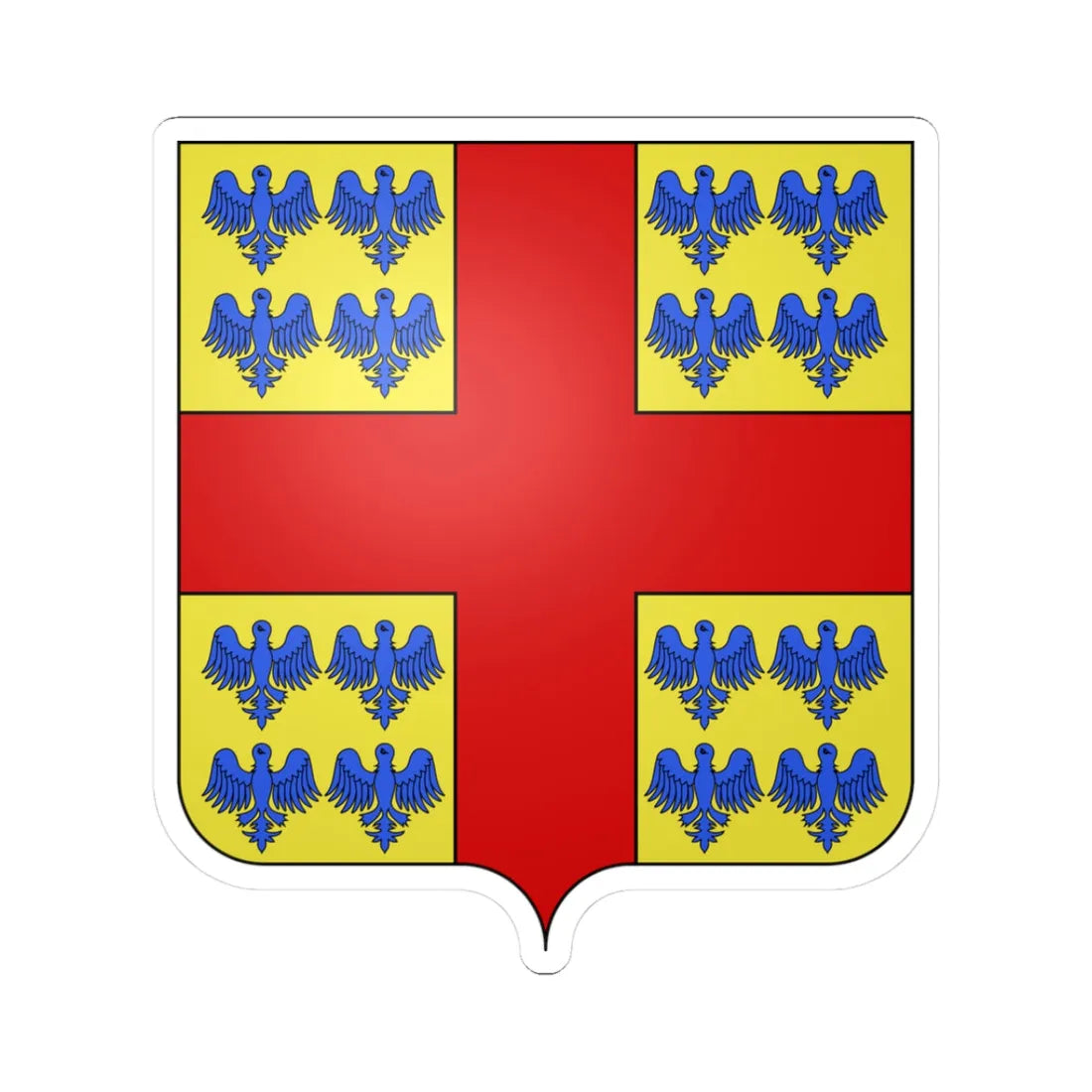 Blason Bersee 59 (France) (Coat of Arms) STICKER Vinyl Kiss-Cut Decal 3 Inch White - The Sticker Space