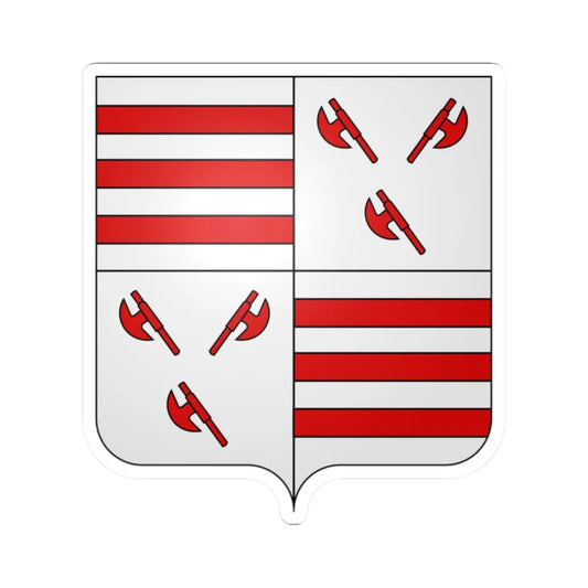 Blason Bever (Belgium) (Coat of Arms) STICKER Vinyl Kiss-Cut Decal 2 Inch White - The Sticker Space