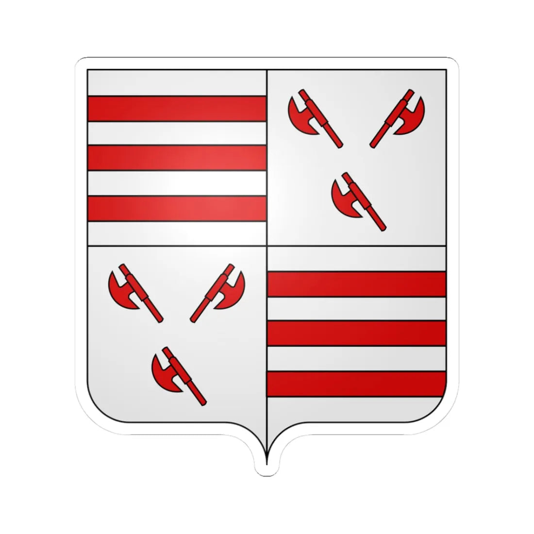 Blason Bever (Belgium) (Coat of Arms) STICKER Vinyl Kiss-Cut Decal 3 Inch White - The Sticker Space