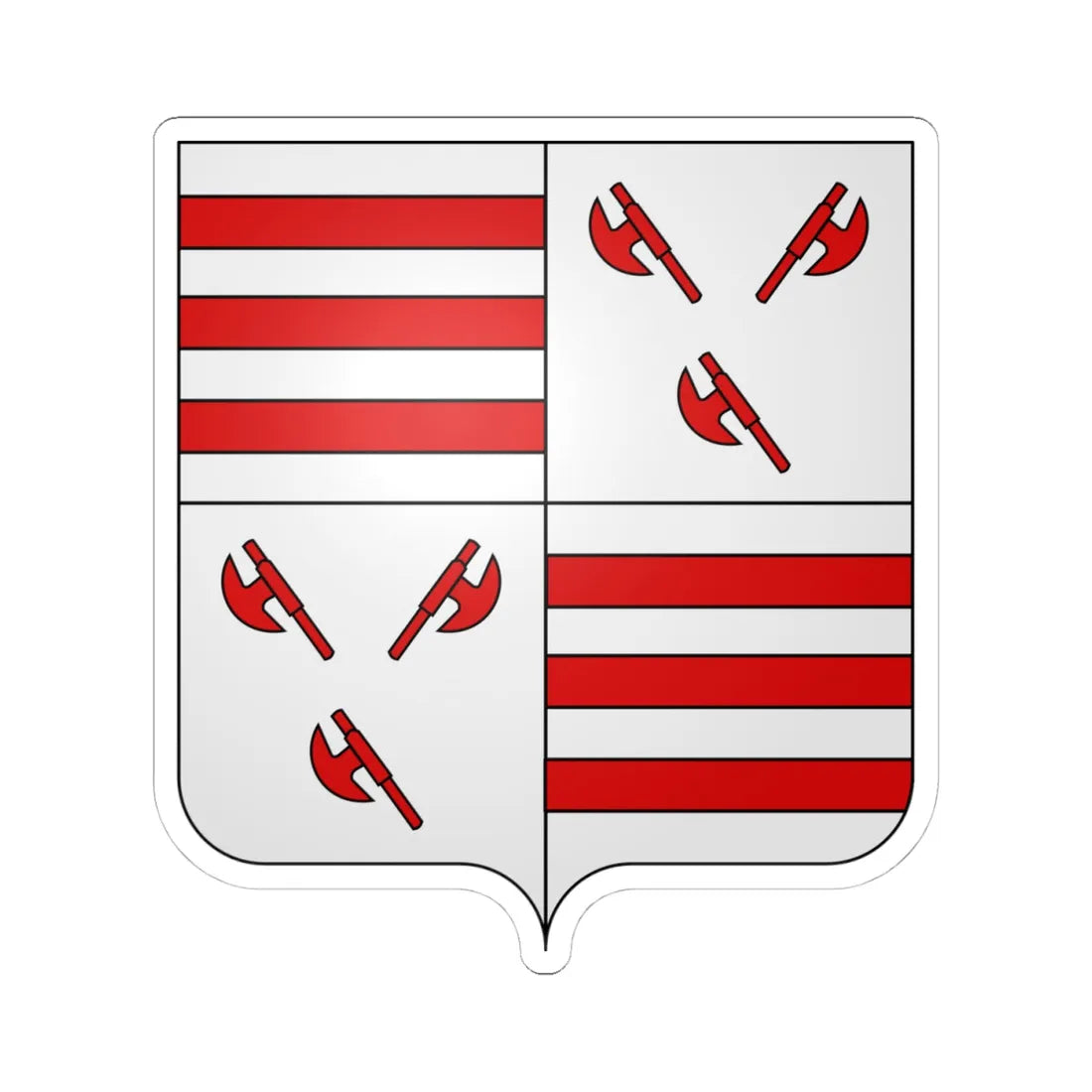 Blason Bever (Belgium) (Coat of Arms) STICKER Vinyl Kiss-Cut Decal 4 Inch White - The Sticker Space