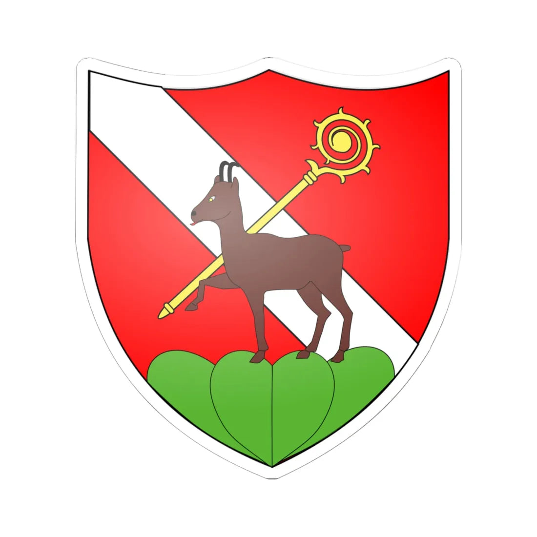 Blason Botterens suisse (Switzerland) (Coat of Arms) STICKER Vinyl Kiss-Cut Decal 6 Inch White - The Sticker Space