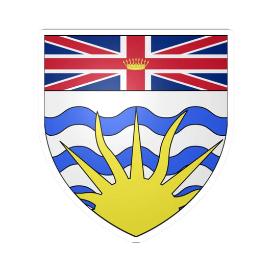 Blason ca Colombie-Britannique (Canada) (Coat of Arms) STICKER Vinyl Kiss-Cut Decal 2 Inch White - The Sticker Space