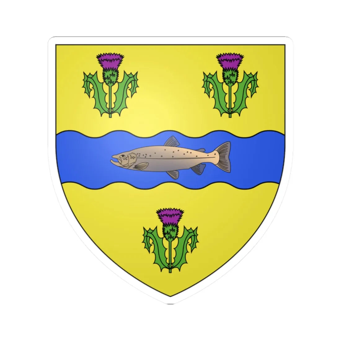 Blason ca Province Nouvelle-Écosse 1867-1929 (Canada) (Coat of Arms) STICKER Vinyl Kiss-Cut Decal 2 Inch White - The Sticker Space