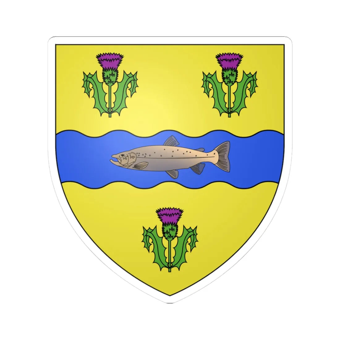 Blason ca Province Nouvelle-Écosse 1867-1929 (Canada) (Coat of Arms) STICKER Vinyl Kiss-Cut Decal 3 Inch White - The Sticker Space