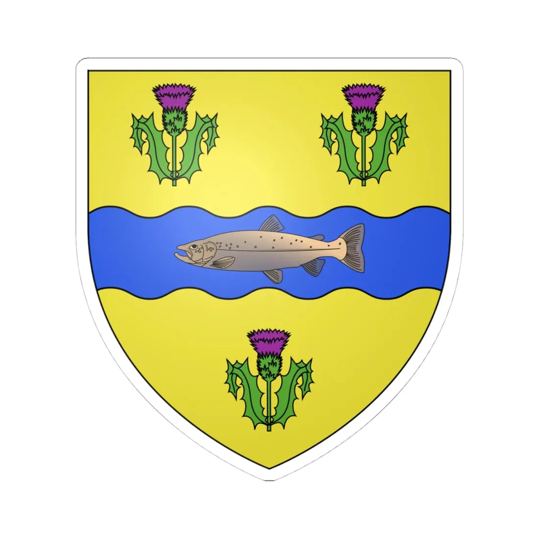 Blason ca Province Nouvelle-Écosse 1867-1929 (Canada) (Coat of Arms) STICKER Vinyl Kiss-Cut Decal 4 Inch White - The Sticker Space