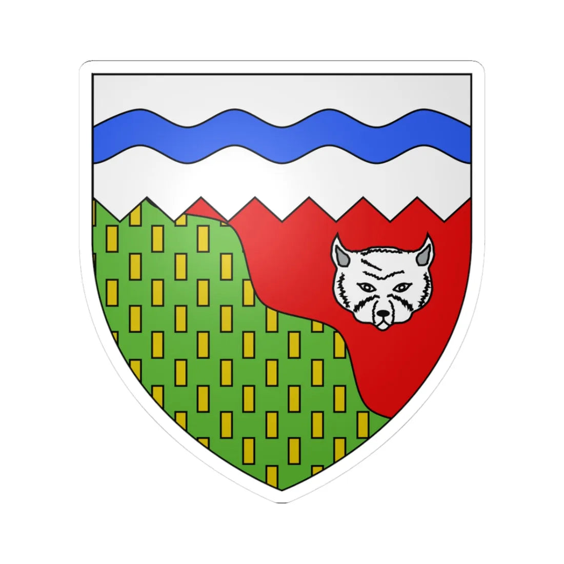 Blason ca Territoires du Nord-Ouest (Canada) (Coat of Arms) STICKER Vinyl Kiss-Cut Decal 3 Inch White - The Sticker Space