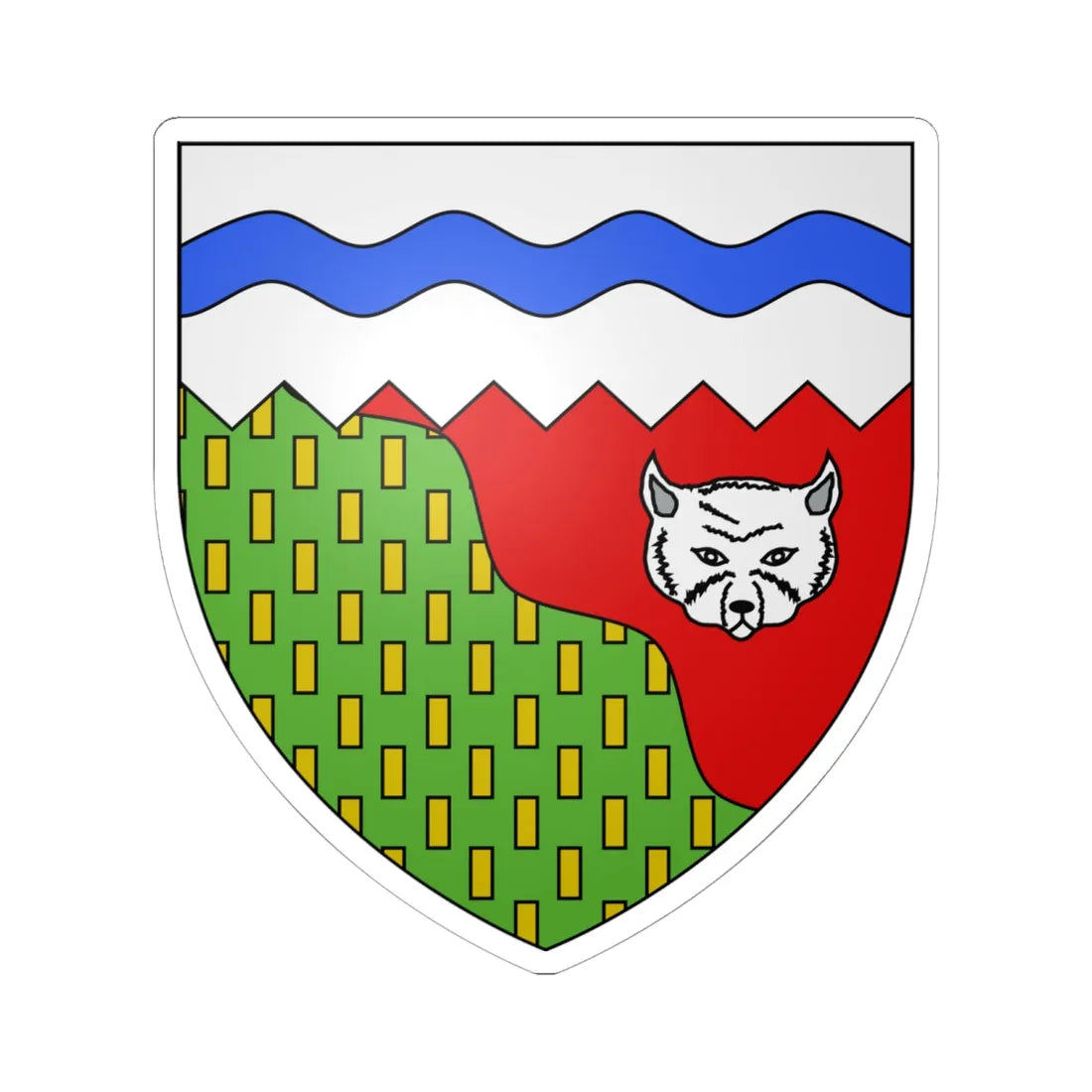 Blason ca Territoires du Nord-Ouest (Canada) (Coat of Arms) STICKER Vinyl Kiss-Cut Decal 6 Inch White - The Sticker Space