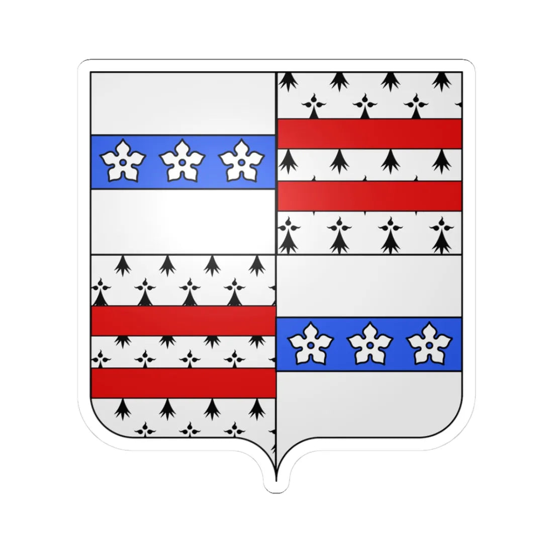 Blason ca ville Drummondville (Canada) (Coat of Arms) STICKER Vinyl Kiss-Cut Decal 3 Inch White - The Sticker Space