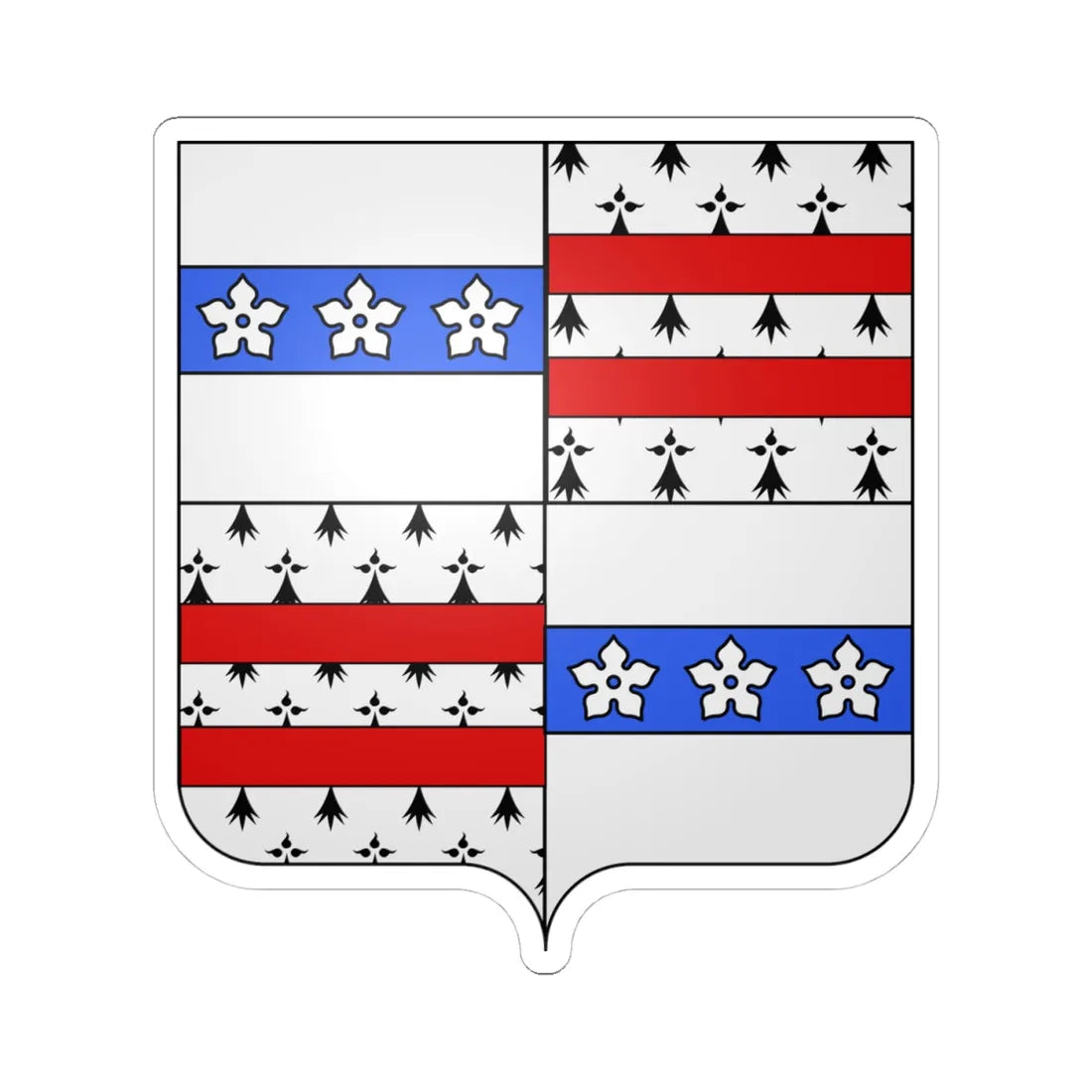 Blason ca ville Drummondville (Canada) (Coat of Arms) STICKER Vinyl Kiss-Cut Decal 4 Inch White - The Sticker Space