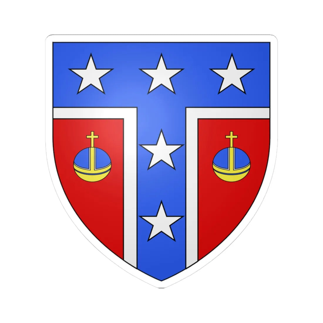 Blason ca ville Saint-CômeLinière (Canada) (Coat of Arms) STICKER Vinyl Kiss-Cut Decal 3 Inch White - The Sticker Space