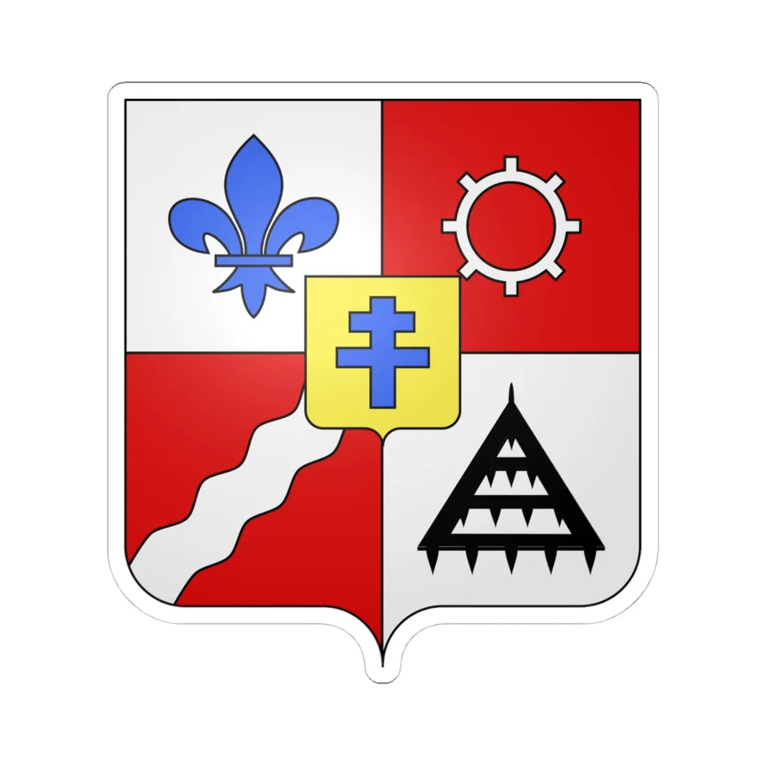 Blason ca ville Saint-Hyacinthe Canada (Canada) (Coat of Arms) STICKER Vinyl Kiss-Cut Decal 4 Inch White - The Sticker Space