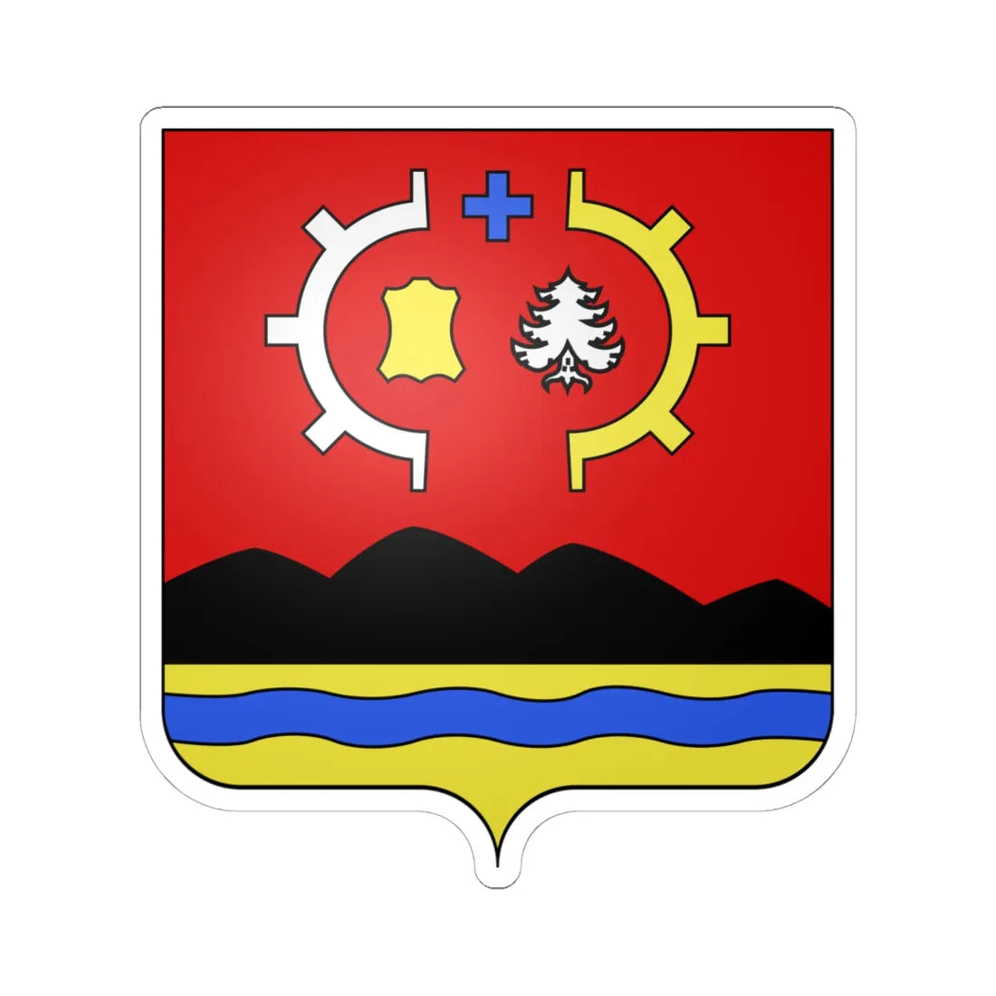 Blason ca ville Saint-Tite (Canada) (Coat of Arms) STICKER Vinyl Kiss-Cut Decal 6 Inch White - The Sticker Space