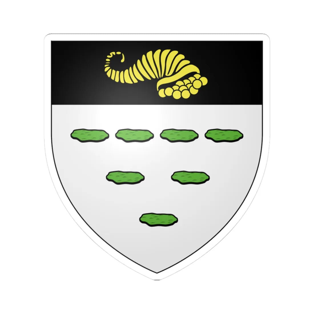 Blason ca ville Sept-Îles Sept-Rivières (Canada) (Coat of Arms) STICKER Vinyl Kiss-Cut Decal 3 Inch White - The Sticker Space