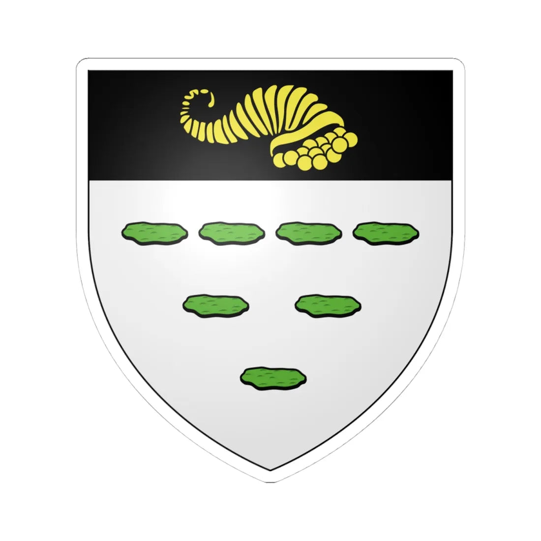 Blason ca ville Sept-Îles Sept-Rivières (Canada) (Coat of Arms) STICKER Vinyl Kiss-Cut Decal 4 Inch White - The Sticker Space