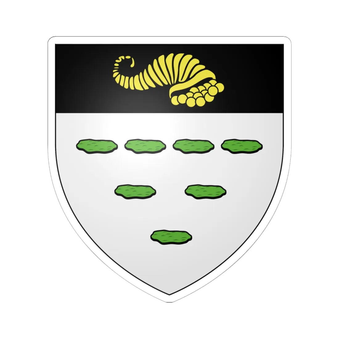 Blason ca ville Sept-Îles Sept-Rivières (Canada) (Coat of Arms) STICKER Vinyl Kiss-Cut Decal 6 Inch White - The Sticker Space